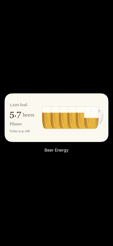 Medium Beer Energy Home Screen widget